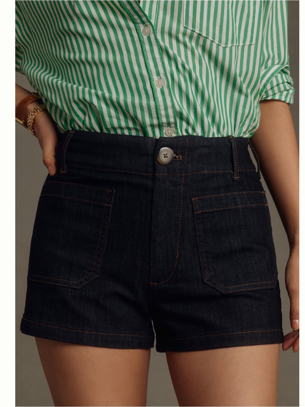Anthropologie Colette Jean Shorts Maeve New 28 Dark Blue Denim